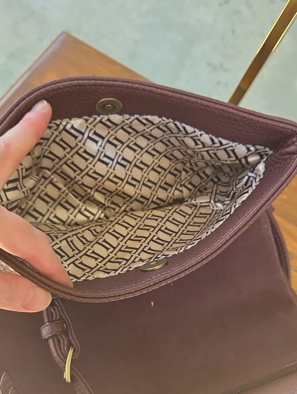 NWOT Tignanello Burgundy Leather Shoulder Bag w/ GUC Black Wallet $400 Retail